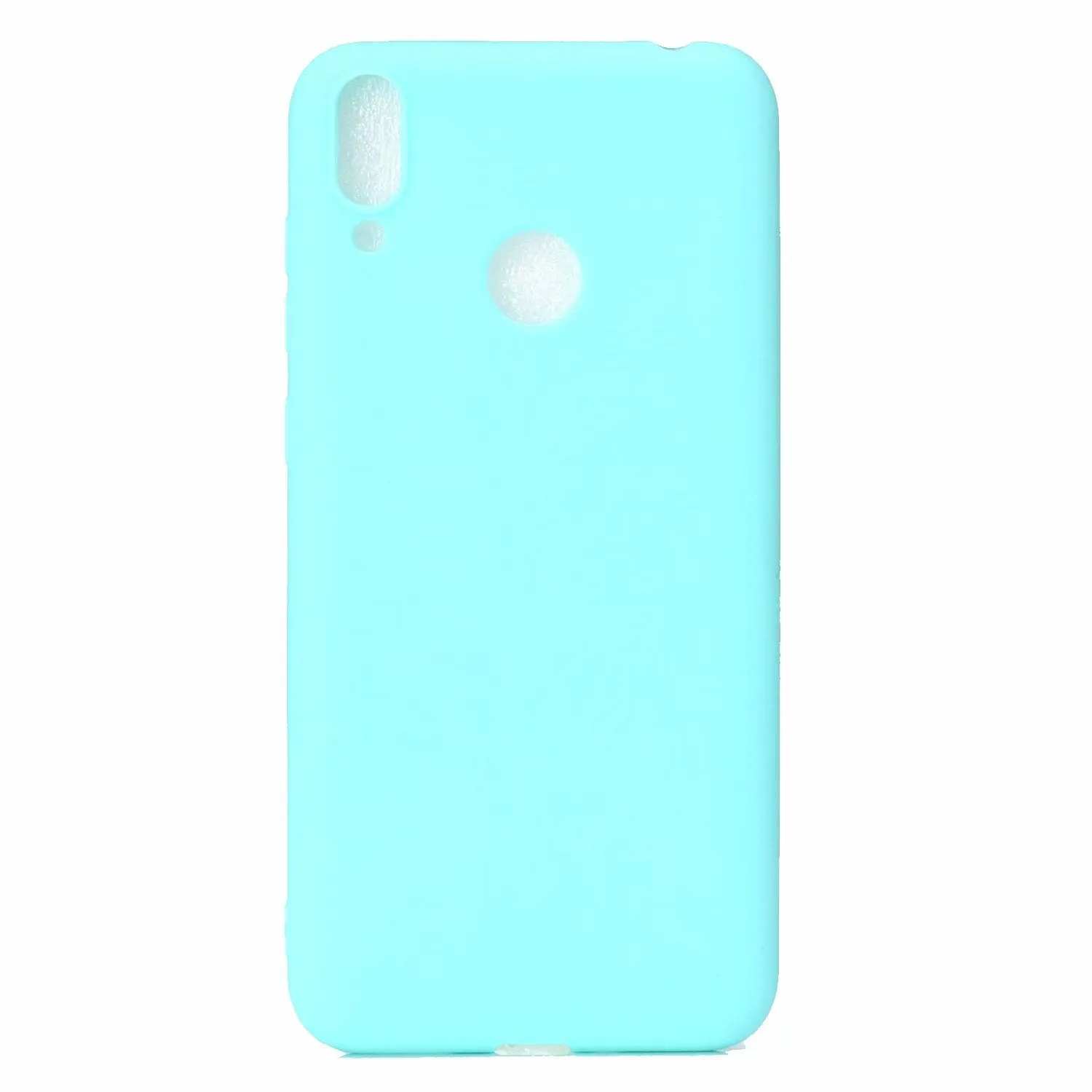 For HUAWEI Honor 8C Lovely Candy Color Matte TPU Anti-scratch Non-slip Protective Cover Back Case Light blue