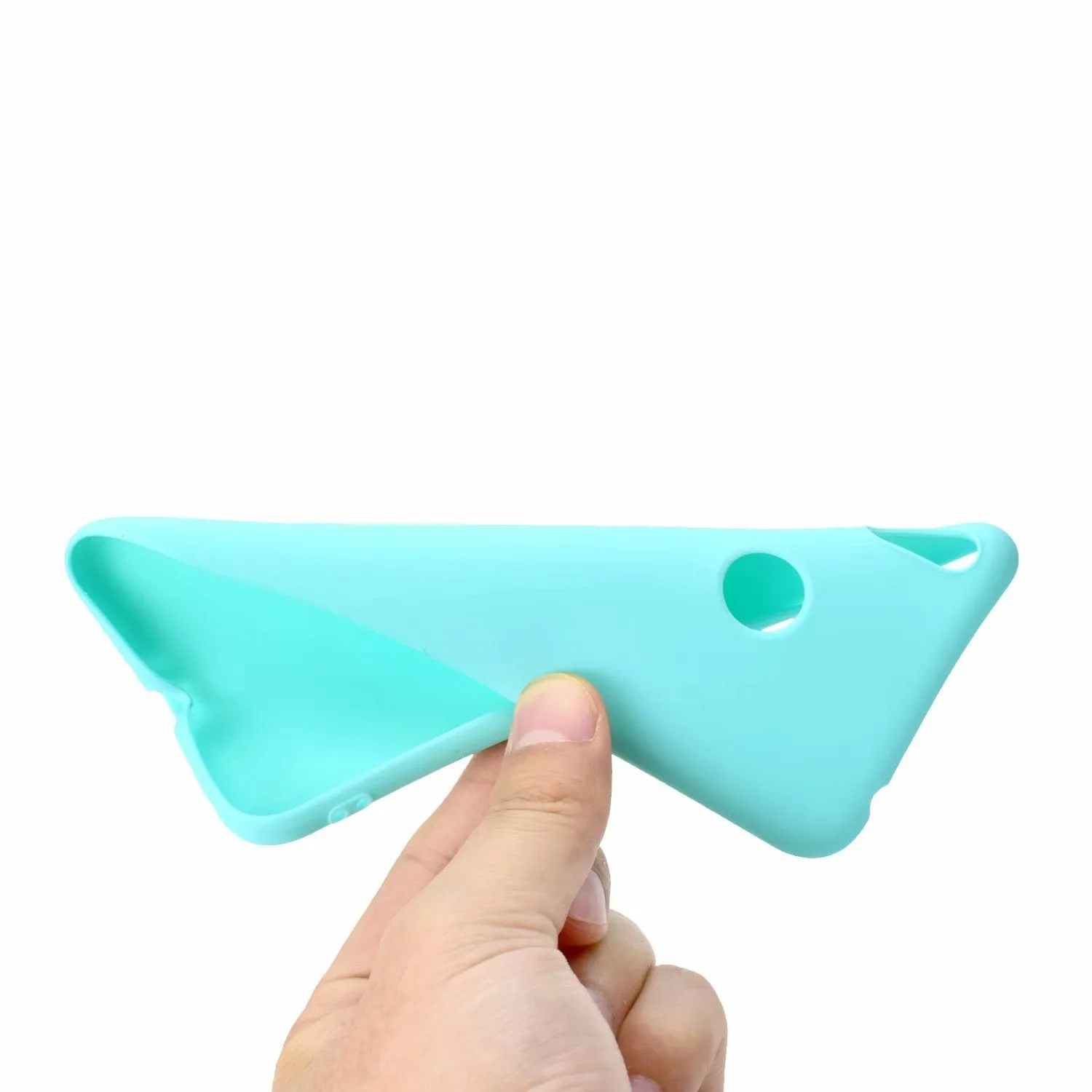 For HUAWEI Honor 8C Lovely Candy Color Matte TPU Anti-scratch Non-slip Protective Cover Back Case Light blue