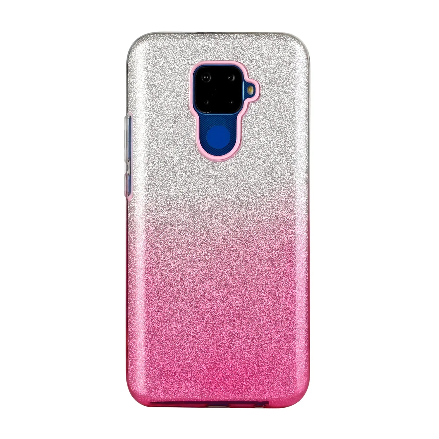 For HUAWEI Mate 30/Nova 5I pro/Mate 30 Pro/PSmart /Y5P/Y6P 2020 Phone Case Gradient Color Glitter Powder Phone Cover with Airbag Bracket Pink