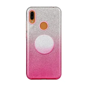 For HUAWEI Mate 30/Nova 5I pro/Mate 30 Pro/PSmart /Y5P/Y6P 2020 Phone Case Gradient Color Glitter Powder Phone Cover with Airbag Bracket Pink
