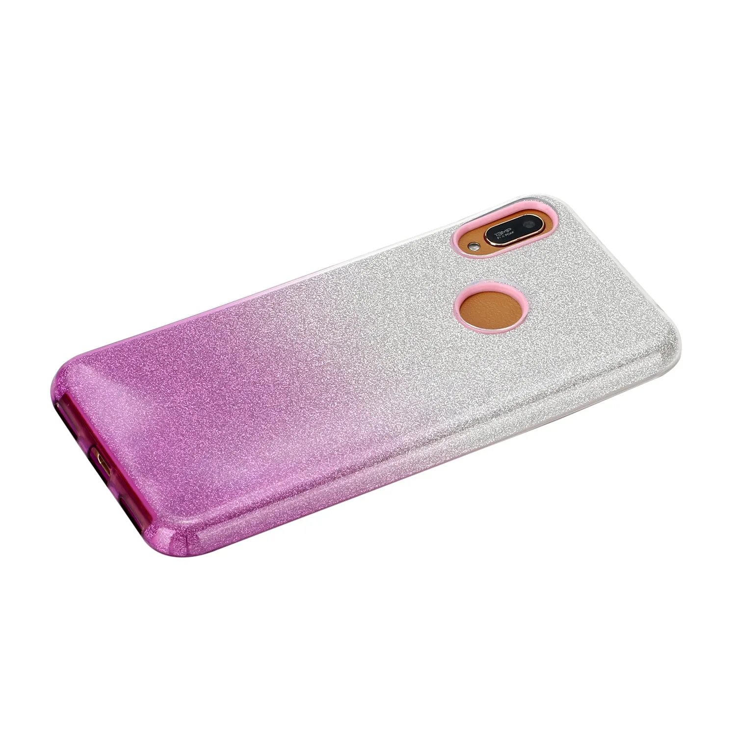 For HUAWEI Mate 30/Nova 5I pro/Mate 30 Pro/PSmart /Y5P/Y6P 2020 Phone Case Gradient Color Glitter Powder Phone Cover with Airbag Bracket purple