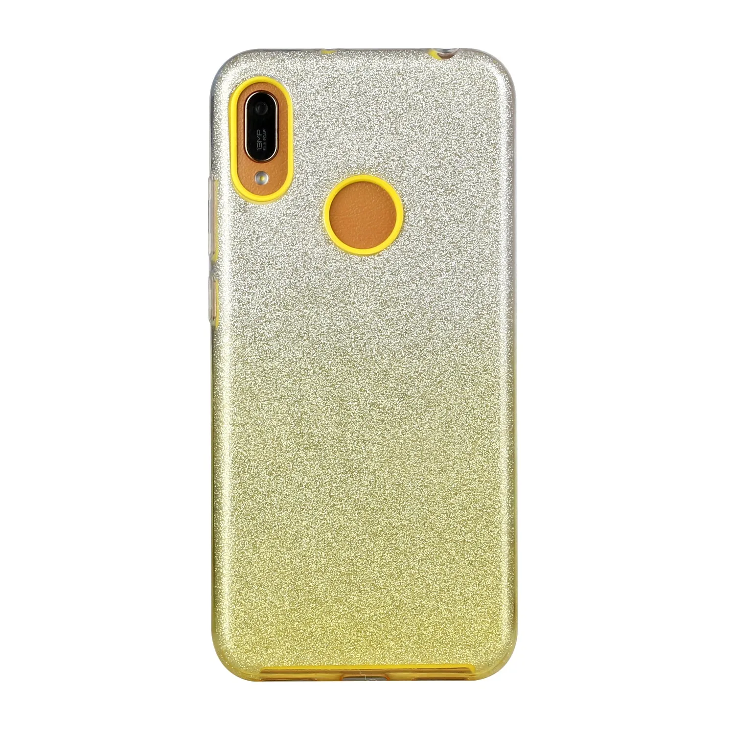 For HUAWEI Mate 30/Nova 5I pro/Mate 30 Pro/PSmart /Y5P/Y6P 2020 Phone Case Gradient Color Glitter Powder Phone Cover with Airbag Bracket yellow