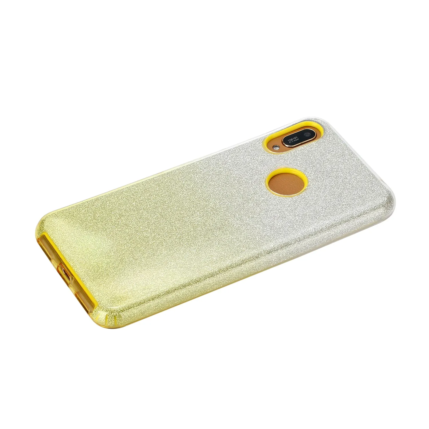 For HUAWEI Mate 30/Nova 5I pro/Mate 30 Pro/PSmart /Y5P/Y6P 2020 Phone Case Gradient Color Glitter Powder Phone Cover with Airbag Bracket yellow