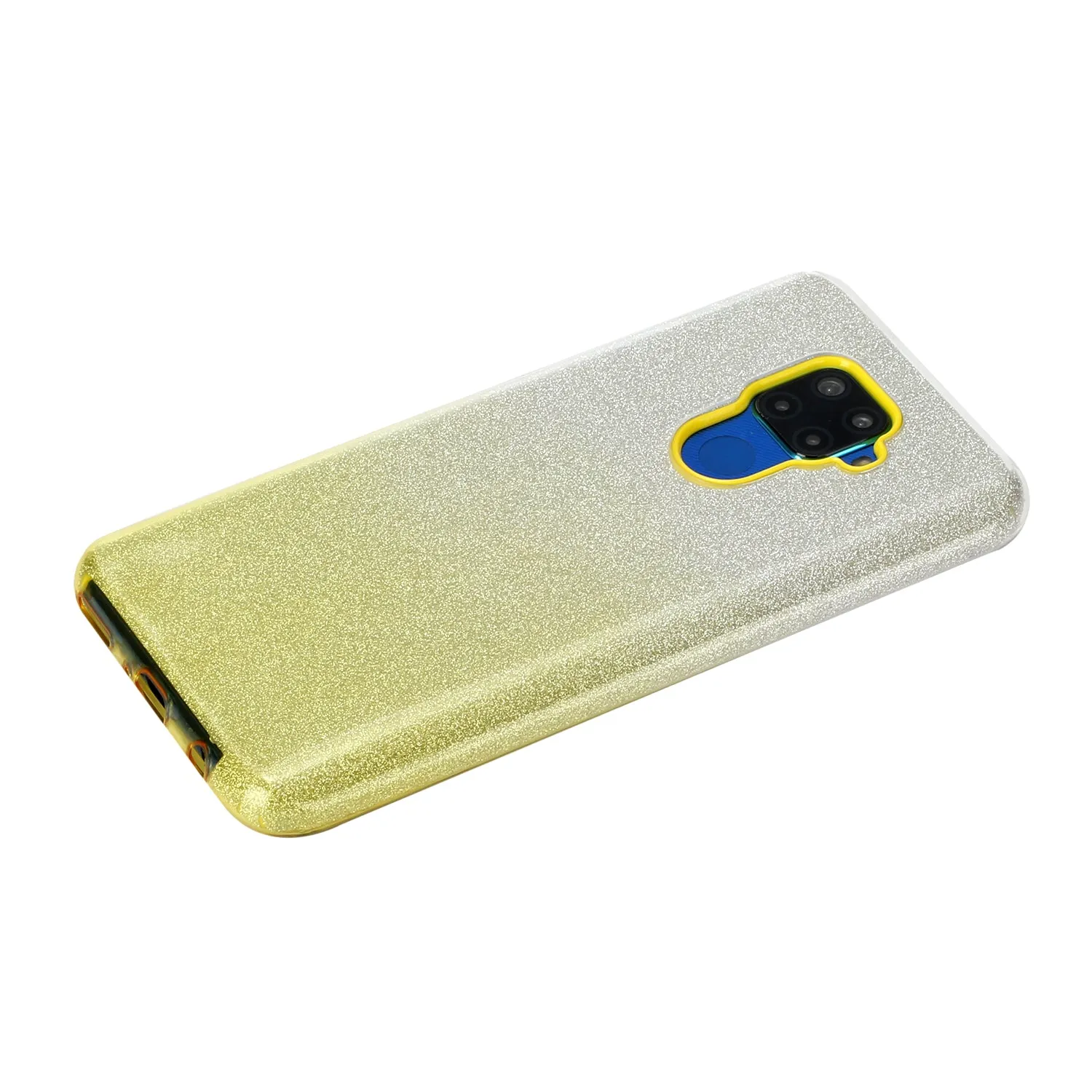 For HUAWEI Mate 30/Nova 5I pro/Mate 30 Pro/PSmart /Y5P/Y6P 2020 Phone Case Gradient Color Glitter Powder Phone Cover with Airbag Bracket yellow