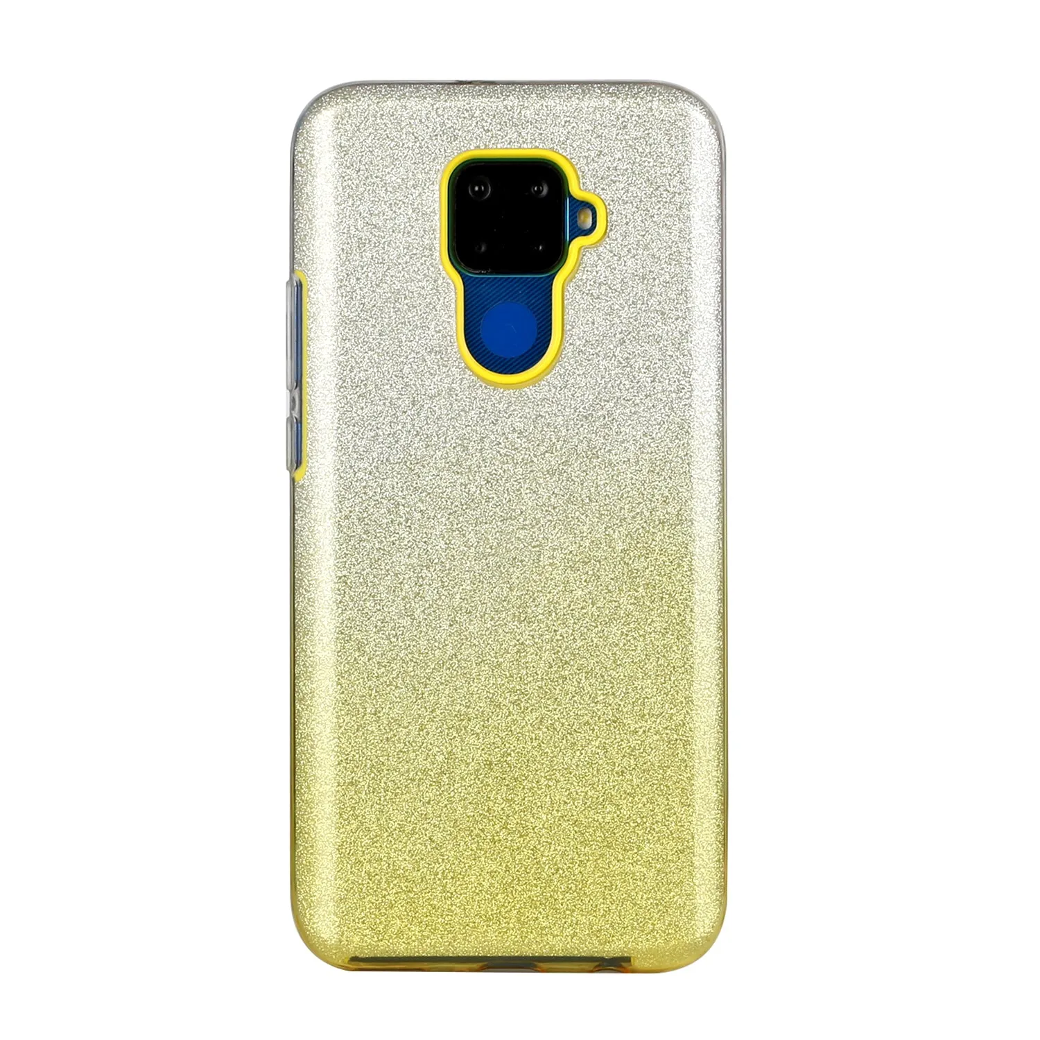 For HUAWEI Mate 30/Nova 5I pro/Mate 30 Pro/PSmart /Y5P/Y6P 2020 Phone Case Gradient Color Glitter Powder Phone Cover with Airbag Bracket yellow
