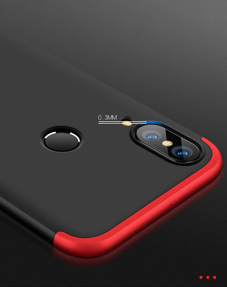 For HUAWEI NOVA 3 3 in 1 360 Degree Non-slip Shockproof Full Protective Case blue
