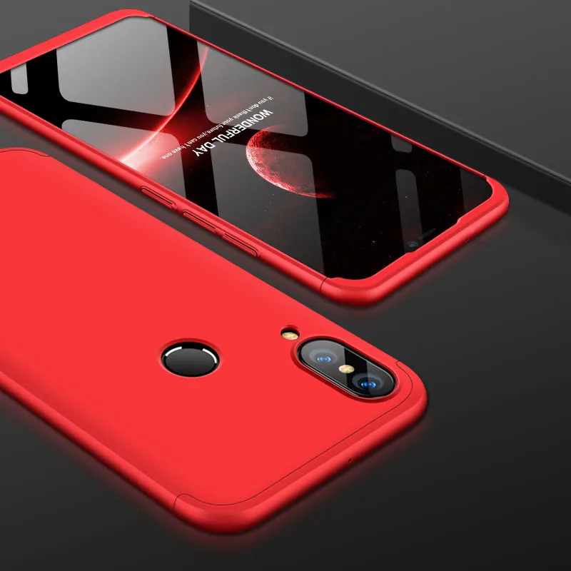 For HUAWEI NOVA 3 3 in 1 360 Degree Non-slip Shockproof Full Protective Case red