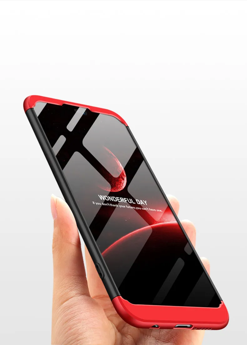 For HUAWEI NOVA 3 3 in 1 360 Degree Non-slip Shockproof Full Protective Case red