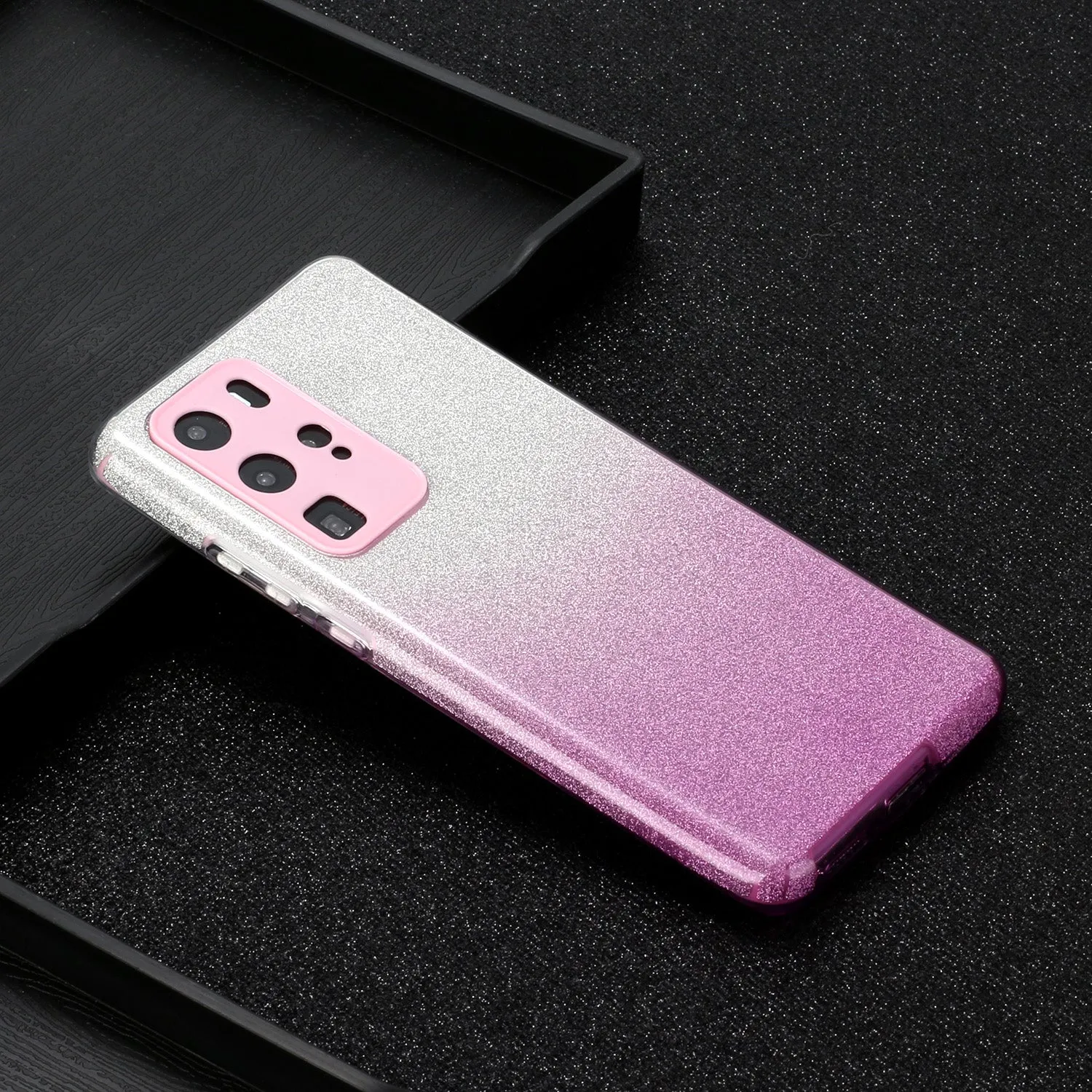 for HUAWEI P20 LITE/P30 LITE/P40 LITE/Nova6SE/Nova 7i Phone Case Gradient Color Glitter Powder Phone Cover with Airbag Bracket purple