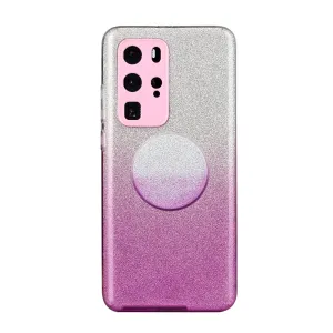 for HUAWEI P20 LITE/P30 LITE/P40 LITE/Nova6SE/Nova 7i Phone Case Gradient Color Glitter Powder Phone Cover with Airbag Bracket purple