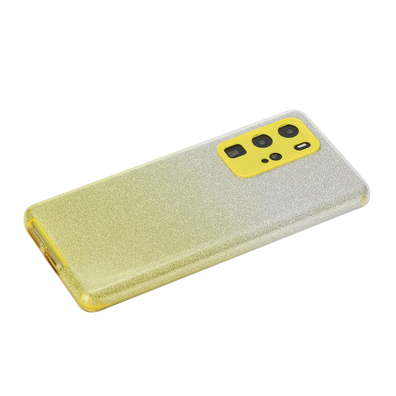 for HUAWEI P20 LITE/P30 LITE/P40 LITE/Nova6SE/Nova 7i Phone Case Gradient Color Glitter Powder Phone Cover with Airbag Bracket yellow