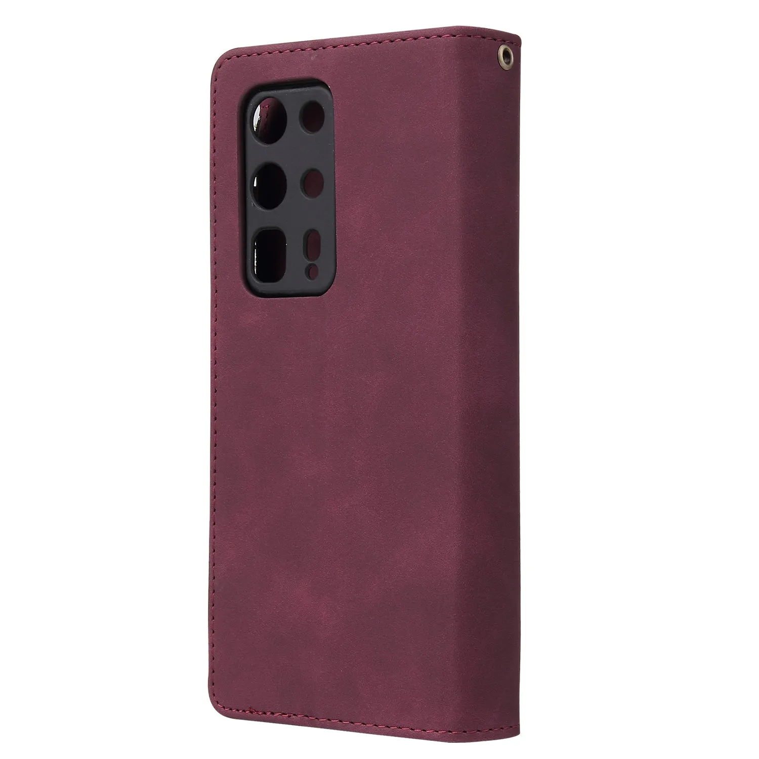For HUAWEI P40 pro plus Zipper Purse Leather Mobile Phone Cover with Cards Slot Phone Bracket 2 blue