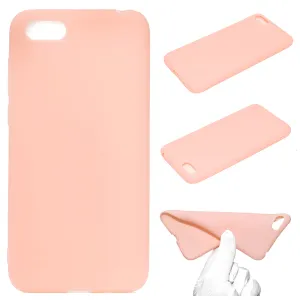 for HUAWEI Y5 2018 Cute Candy Color Matte TPU Anti-scratch Non-slip Protective Cover Back Case Light pink