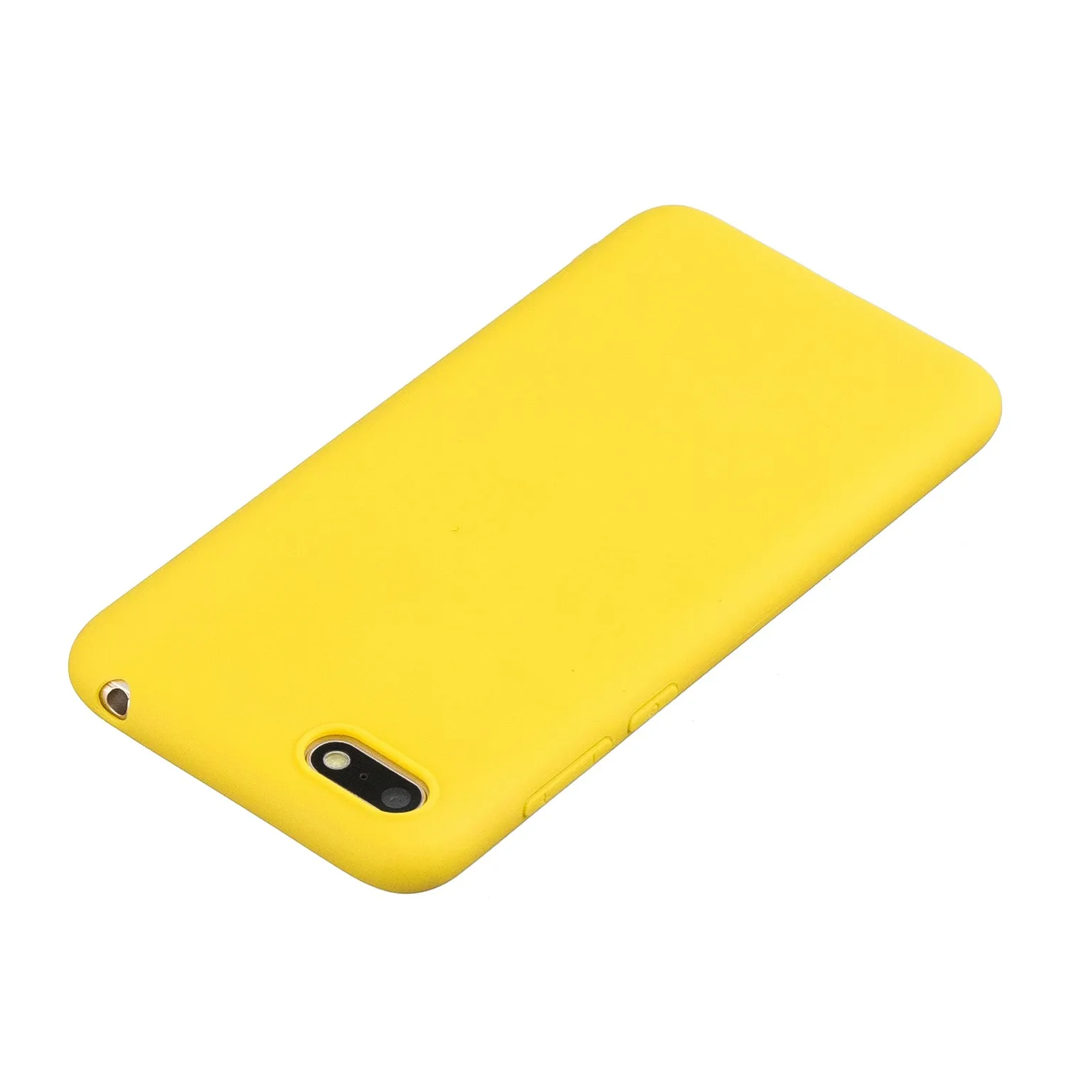 for HUAWEI Y5 2018 Cute Candy Color Matte TPU Anti-scratch Non-slip Protective Cover Back Case yellow