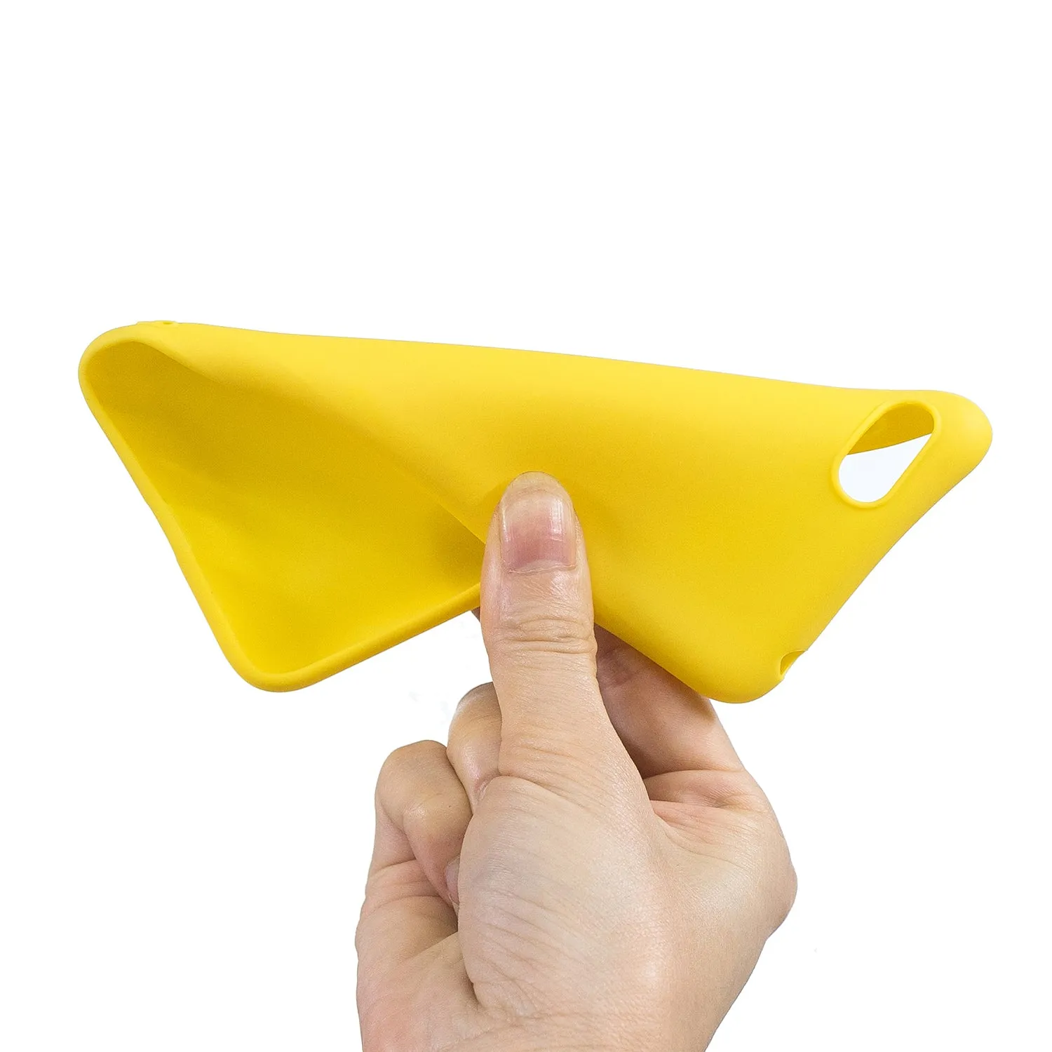 for HUAWEI Y5 2018 Cute Candy Color Matte TPU Anti-scratch Non-slip Protective Cover Back Case yellow