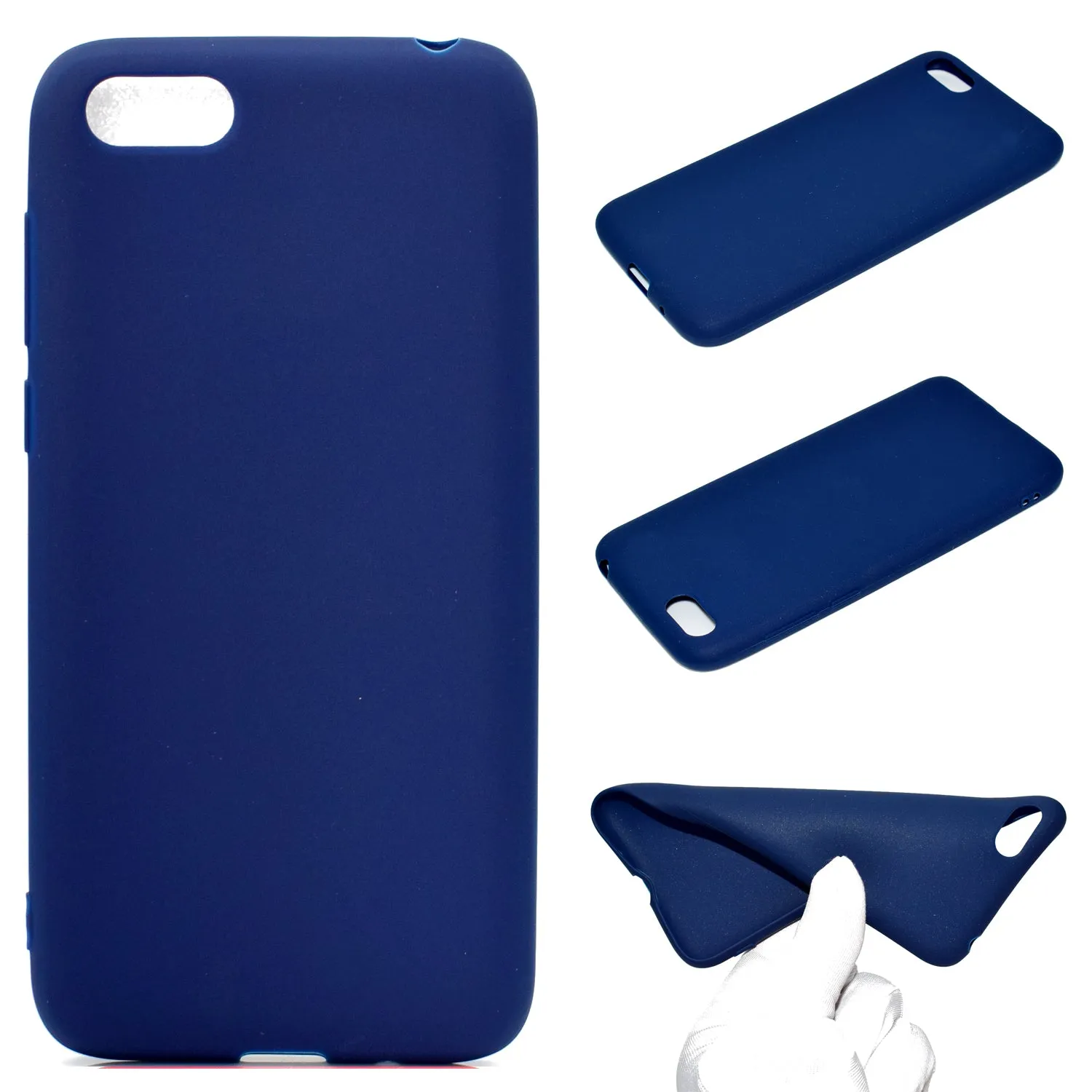 for HUAWEI Y5 2018 Cute Candy Color Matte TPU Anti-scratch Non-slip Protective Cover Back Case yellow