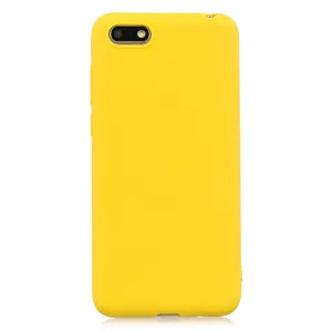 for HUAWEI Y5 2018 Cute Candy Color Matte TPU Anti-scratch Non-slip Protective Cover Back Case yellow