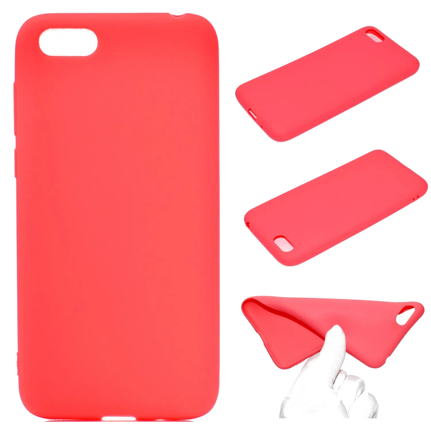 for HUAWEI Y5 2018 Cute Candy Color Matte TPU Anti-scratch Non-slip Protective Cover Back Case yellow