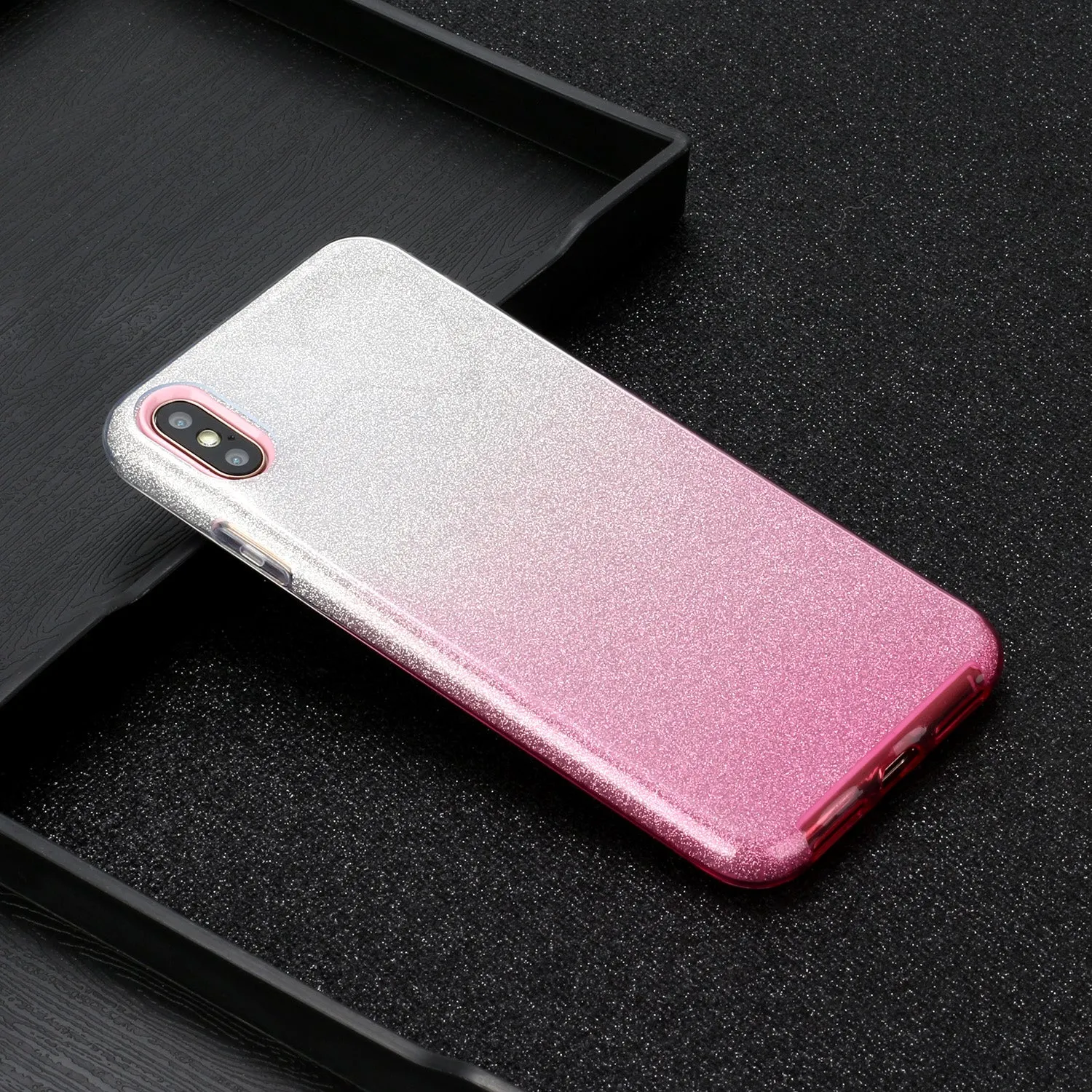 for HUAWEI Y5 2019/HONOR 8S/Y5/PSmart/honor 10 LITE Phone Case Gradient Color Glitter Powder Phone Cover with Airbag Bracket blue