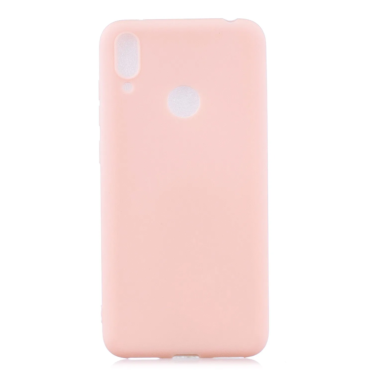 For HUAWEI Y7 2019 Lovely Candy Color Matte TPU Anti-scratch Non-slip Protective Cover Back Case white