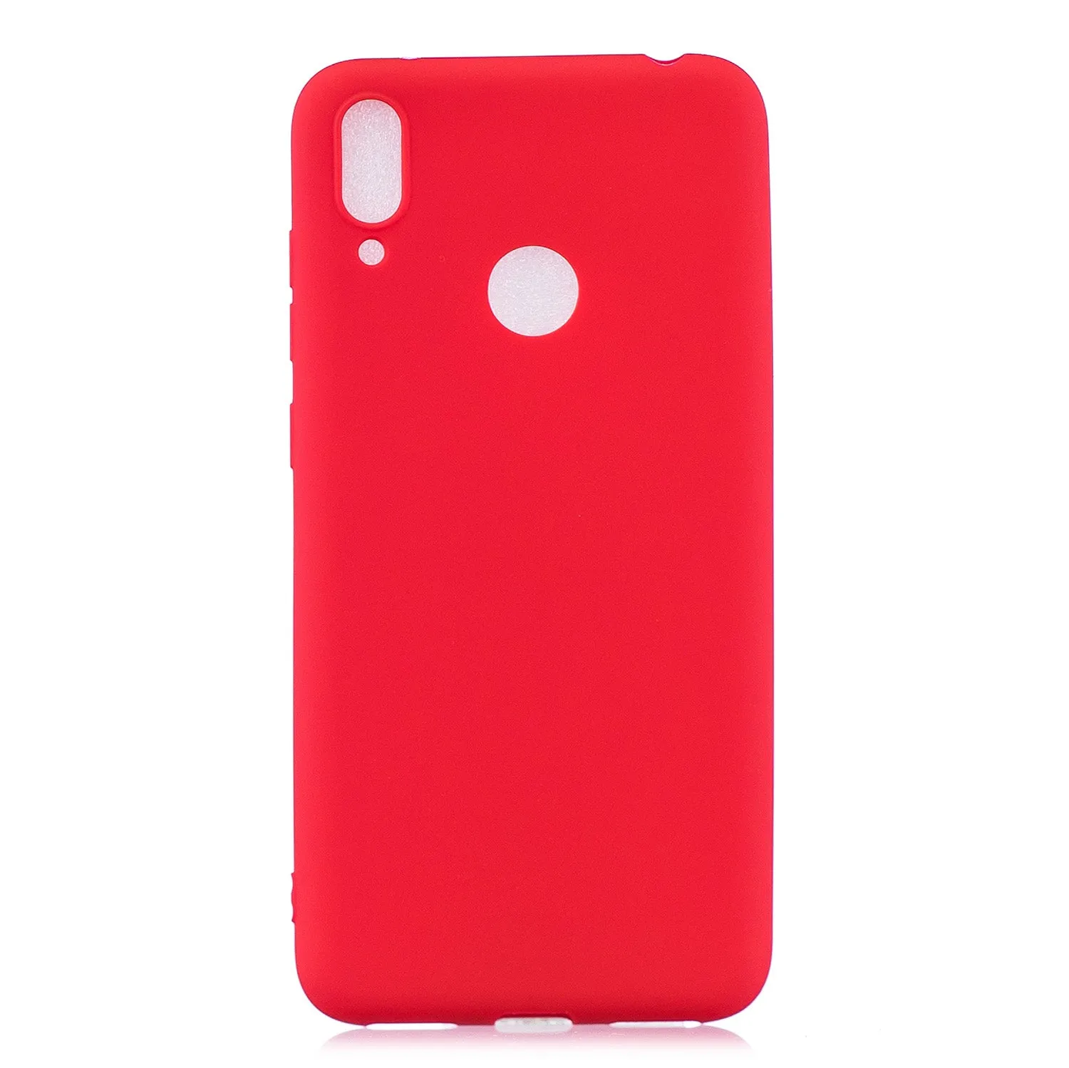 For HUAWEI Y7 2019 Lovely Candy Color Matte TPU Anti-scratch Non-slip Protective Cover Back Case white