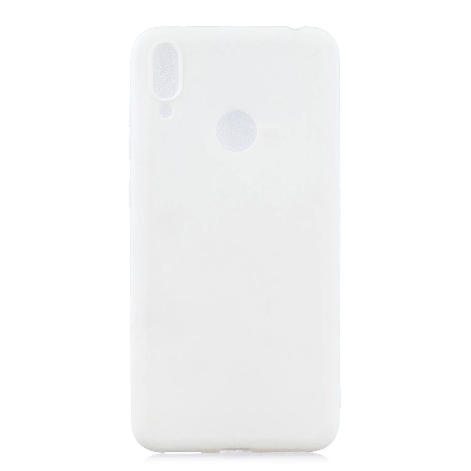 For HUAWEI Y7 2019 Lovely Candy Color Matte TPU Anti-scratch Non-slip Protective Cover Back Case white