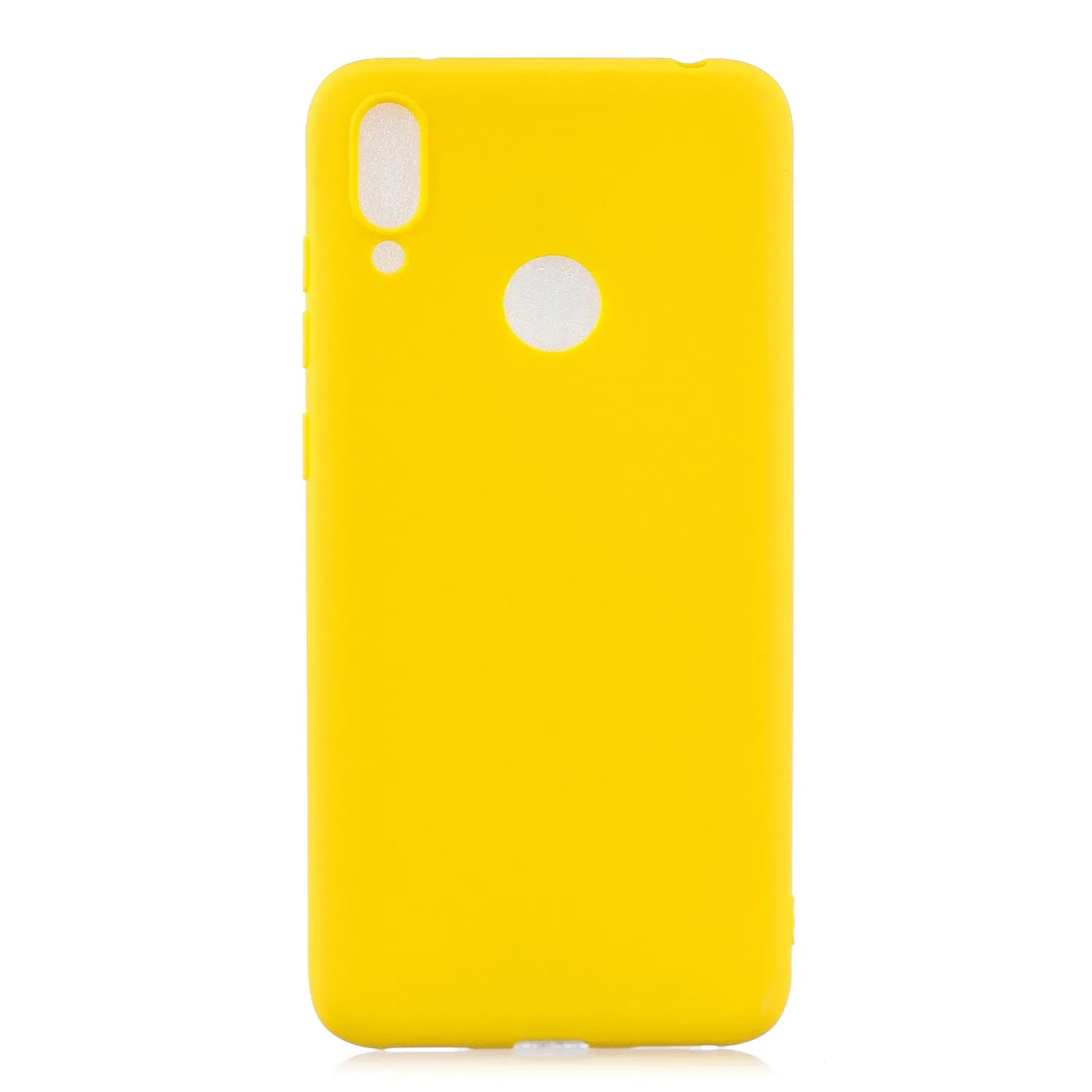 For HUAWEI Y7 2019 Lovely Candy Color Matte TPU Anti-scratch Non-slip Protective Cover Back Case white