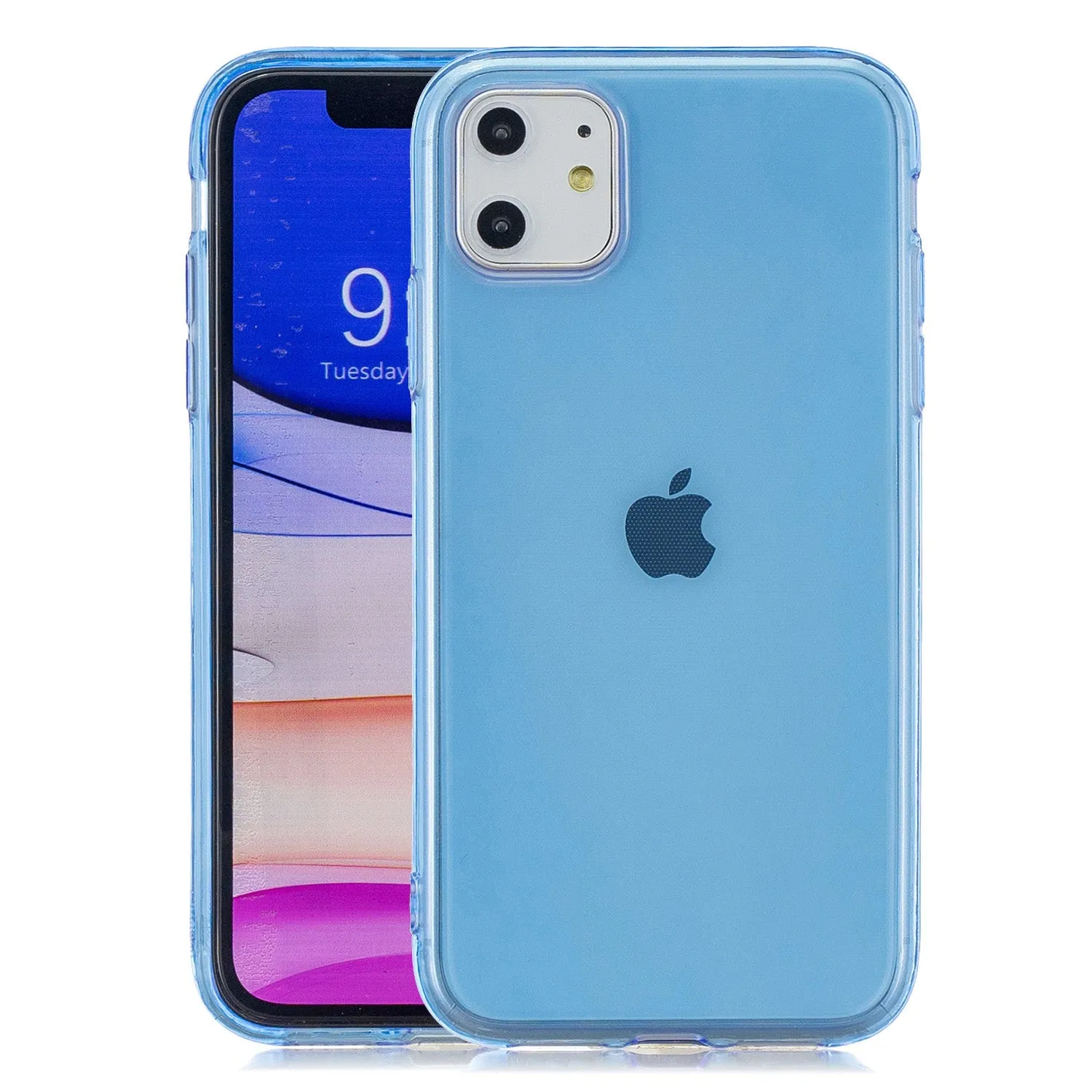 for iPhone 11 / 11 Pro / 11 Pro Max Clear Colorful TPU Back Cover Cellphone Case Shell Black