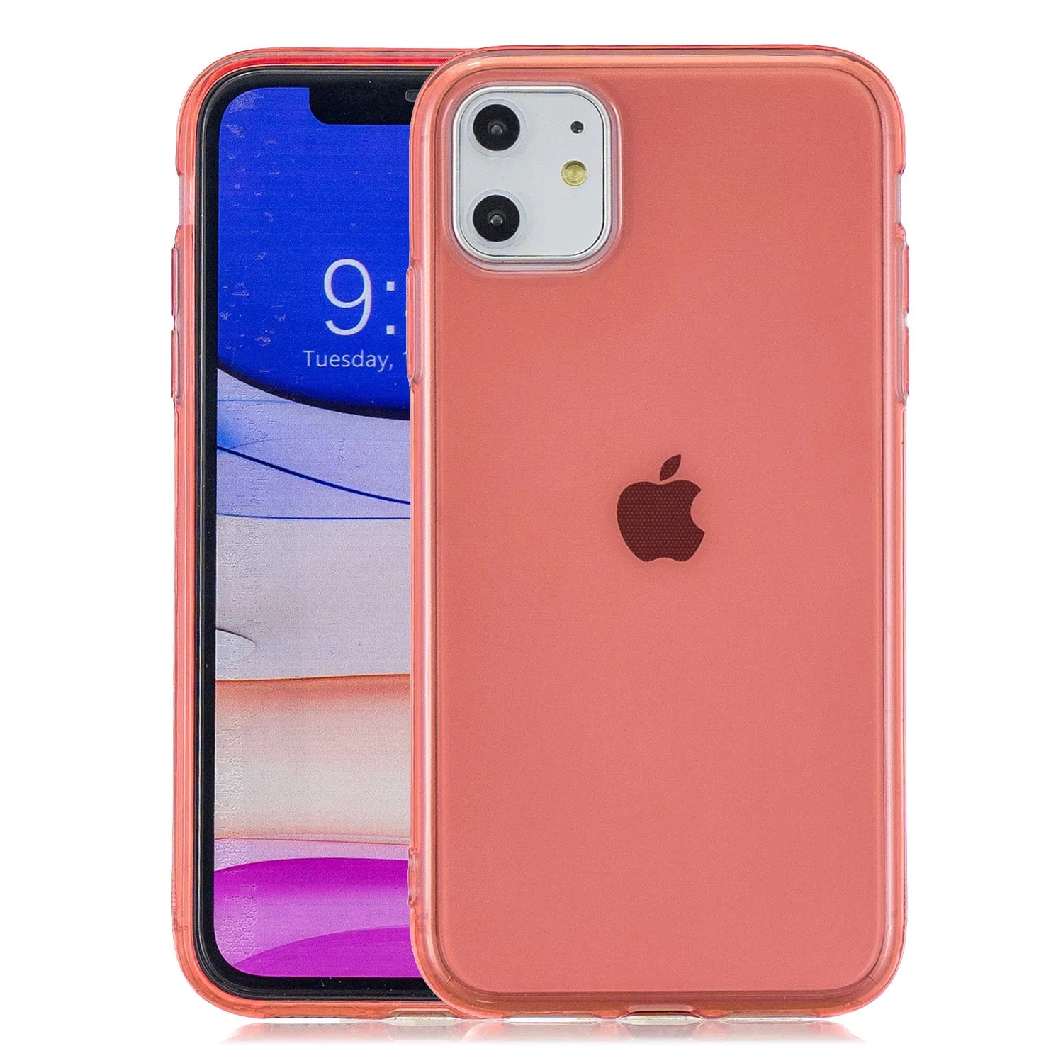 for iPhone 11 / 11 Pro / 11 Pro Max Clear Colorful TPU Back Cover Cellphone Case Shell Purple