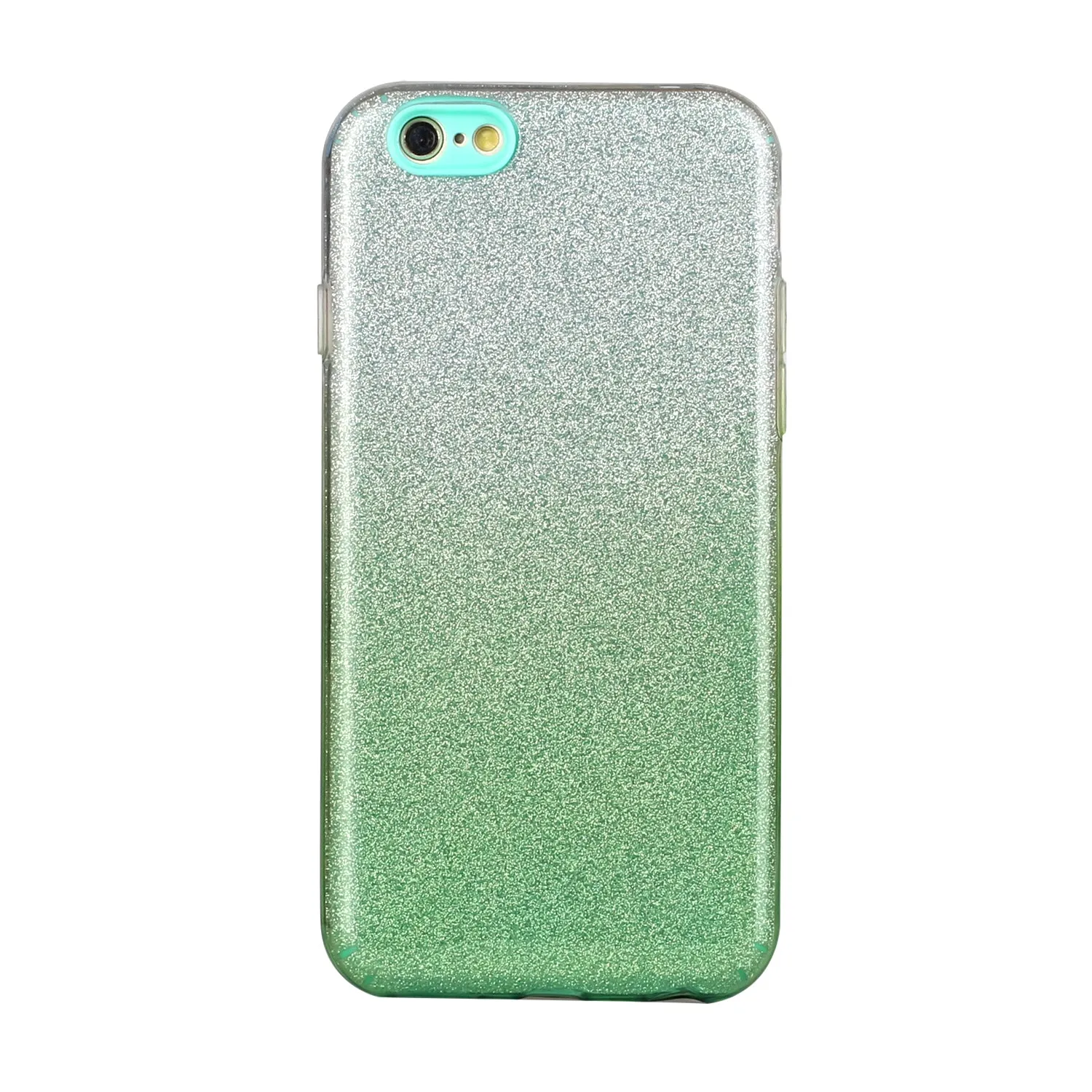 For iphone 6/6S/6 plus/6S plus/7/8/SE 2020 Phone Case Gradient Color Glitter Powder Phone Cover with Airbag Bracket black