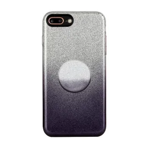 For iphone 6/6S/6 plus/6S plus/7/8/SE 2020 Phone Case Gradient Color Glitter Powder Phone Cover with Airbag Bracket black