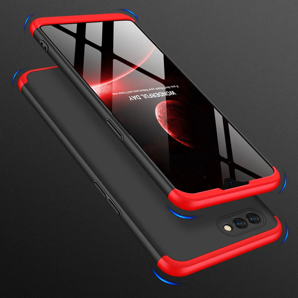For OPPO A12 Mobile Phone Cover 360 Degree Full Protection Phone Case Red black red