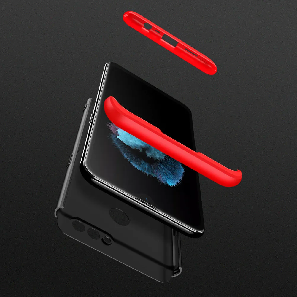 For OPPO A12 Mobile Phone Cover 360 Degree Full Protection Phone Case Red black red