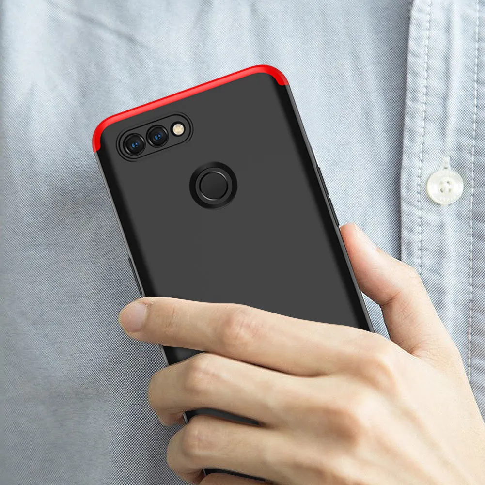 For OPPO A12 Mobile Phone Cover 360 Degree Full Protection Phone Case Red black red
