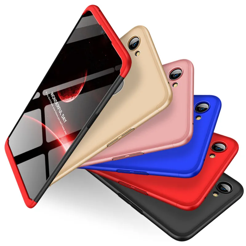 For OPPO F7 Ultra Slim PC Back Cover Non-slip Shockproof 360 Degree Full Protective Case black