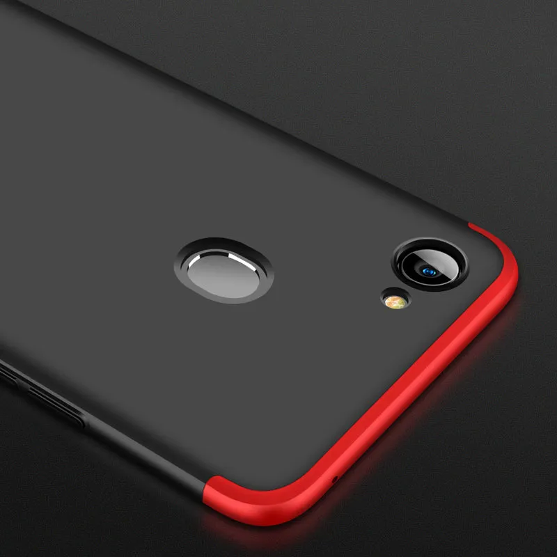 For OPPO F7 Ultra Slim PC Back Cover Non-slip Shockproof 360 Degree Full Protective Case black