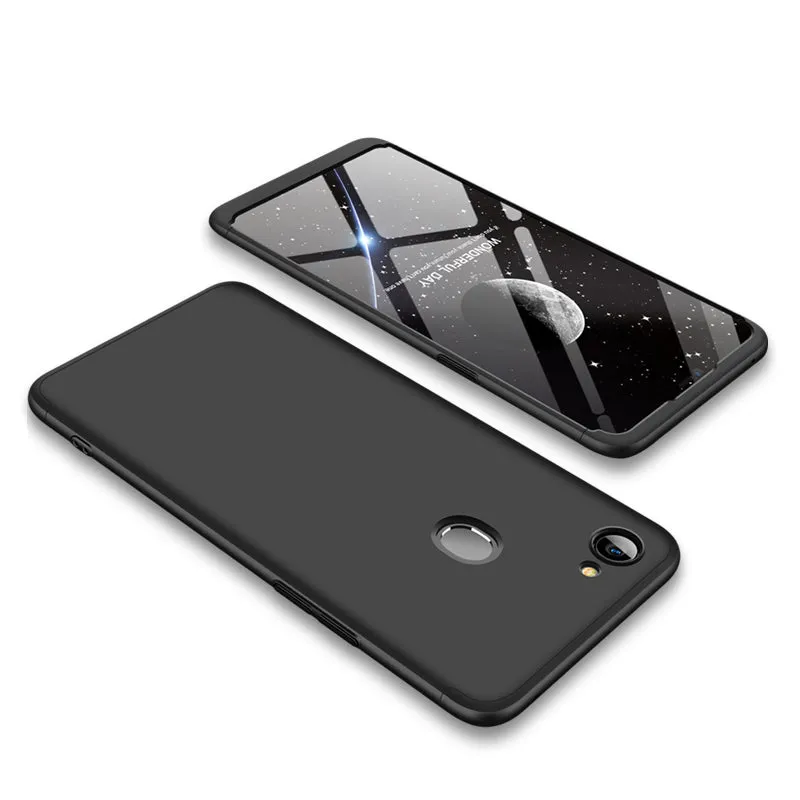 For OPPO F7 Ultra Slim PC Back Cover Non-slip Shockproof 360 Degree Full Protective Case black