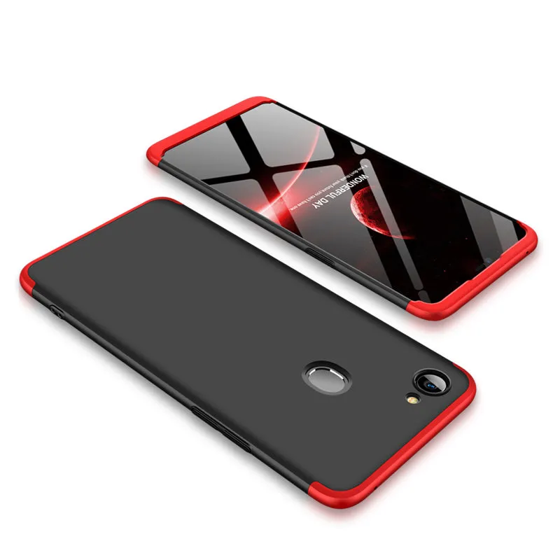 For OPPO F7 Ultra Slim PC Back Cover Non-slip Shockproof 360 Degree Full Protective Case black