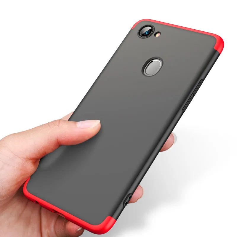For OPPO F7 Ultra Slim PC Back Cover Non-slip Shockproof 360 Degree Full Protective Case black