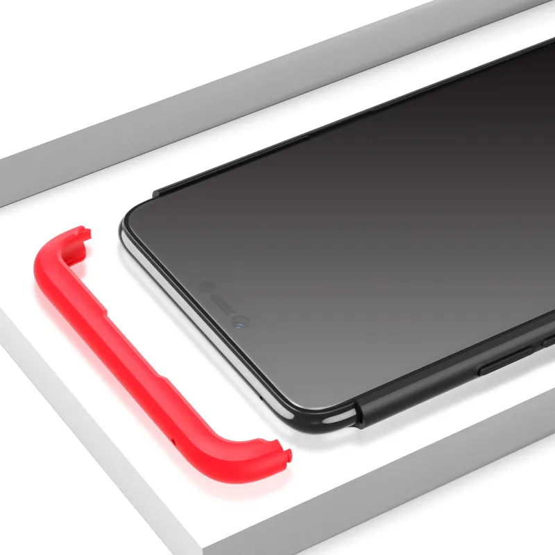 For OPPO F7 Ultra Slim PC Back Cover Non-slip Shockproof 360 Degree Full Protective Case black