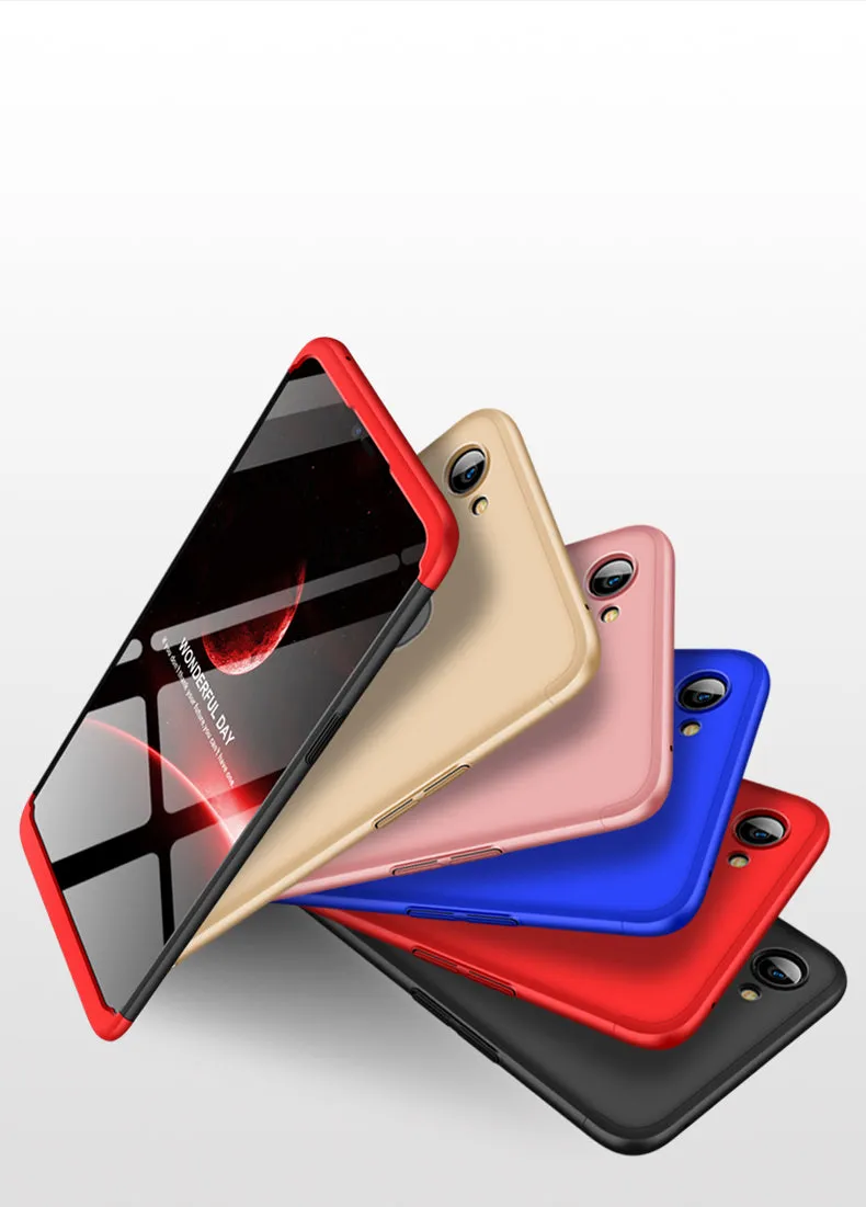 For OPPO F7 Ultra Slim PC Back Cover Non-slip Shockproof 360 Degree Full Protective Case black