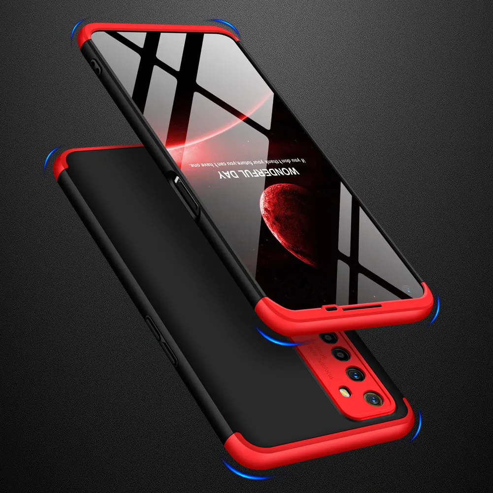For OPPO Realme 6 Mobile Phone Cover 360 Degree Full Protection Phone Case Red black red