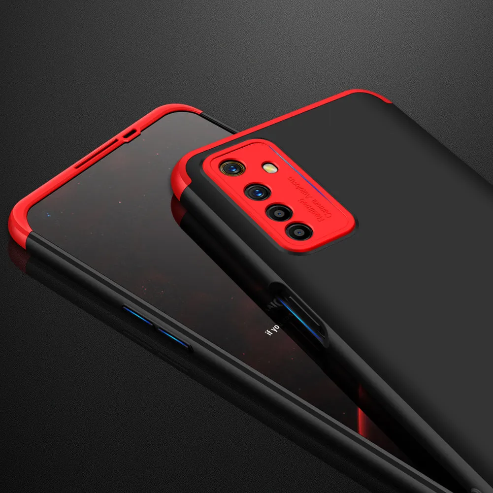 For OPPO Realme 6 Mobile Phone Cover 360 Degree Full Protection Phone Case Red black red