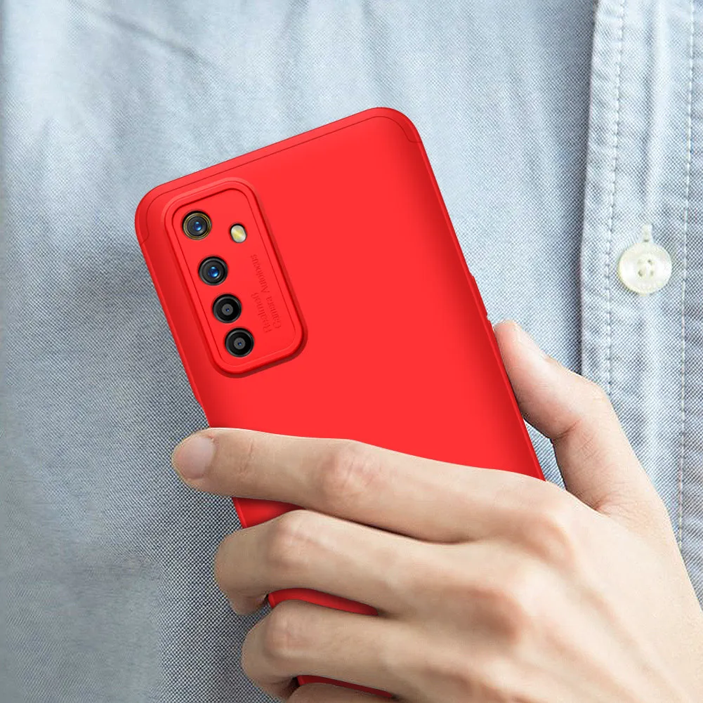 For OPPO Realme 6 Mobile Phone Cover 360 Degree Full Protection Phone Case red