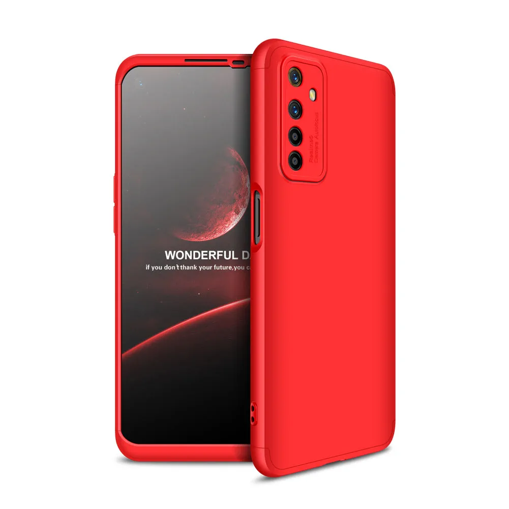 For OPPO Realme 6 Mobile Phone Cover 360 Degree Full Protection Phone Case red
