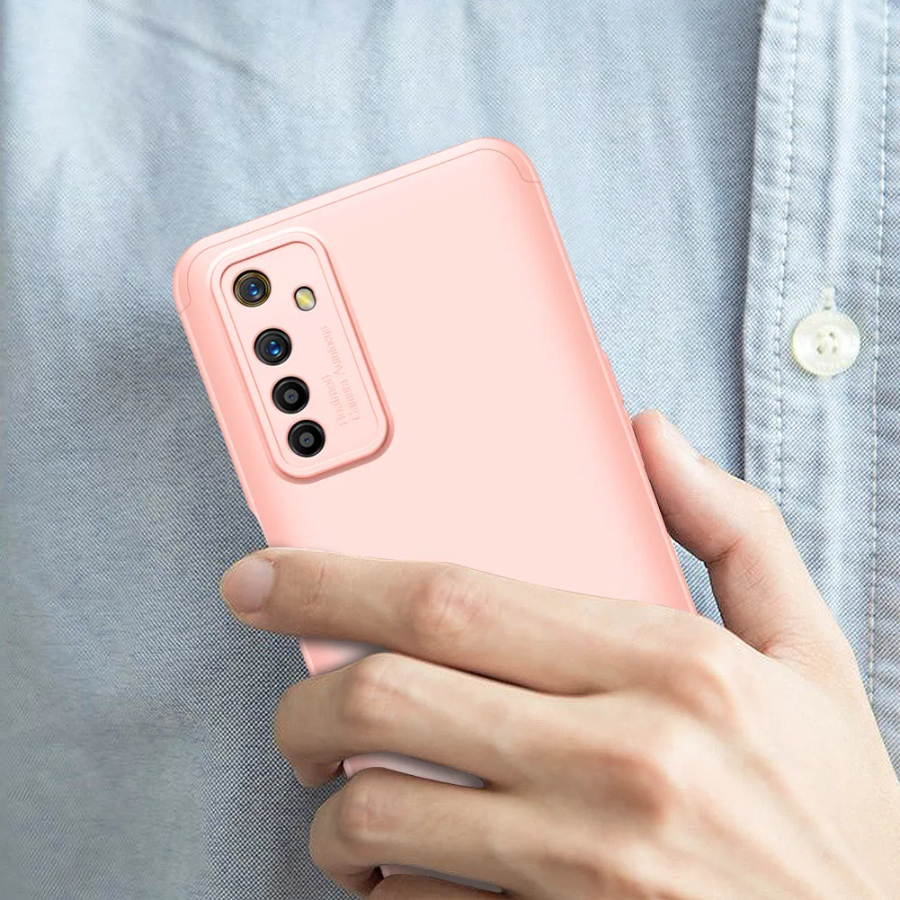For OPPO Realme 6 Mobile Phone Cover 360 Degree Full Protection Phone Case Rose gold