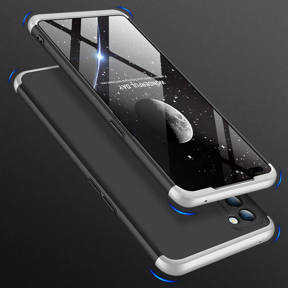 For OPPO Reno 4 /Reno 4 Pro International Edition Mobile Phone Cover 360 Degree Full Protection Phone Case Blue black blue