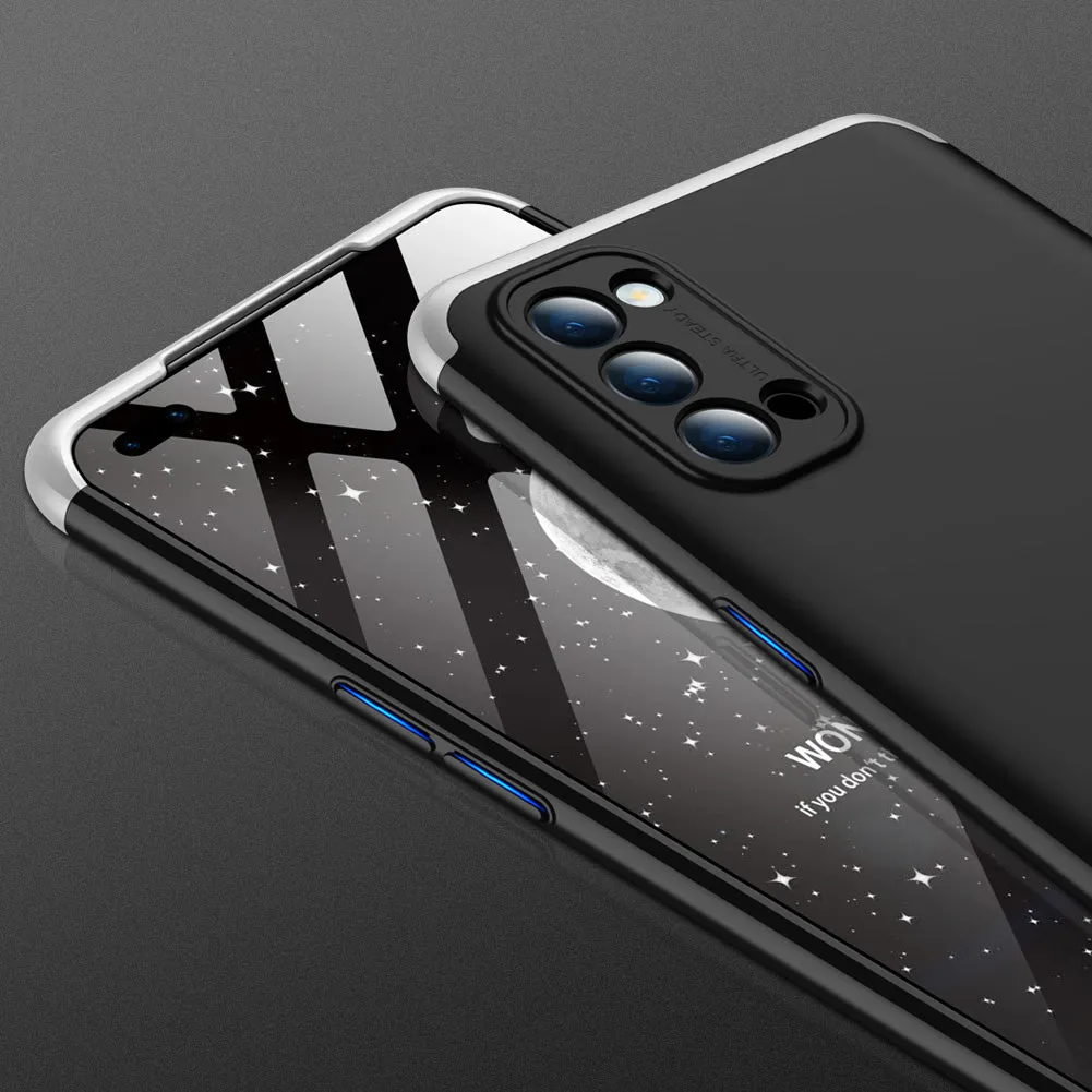For OPPO Reno 4 /Reno 4 Pro International Edition Mobile Phone Cover 360 Degree Full Protection Phone Case Blue black blue