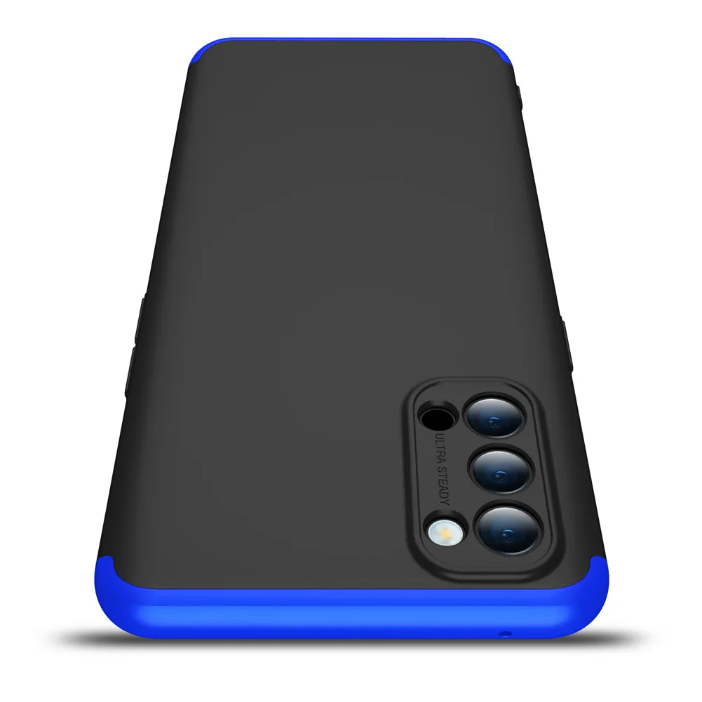 For OPPO Reno 4 /Reno 4 Pro International Edition Mobile Phone Cover 360 Degree Full Protection Phone Case Blue black blue