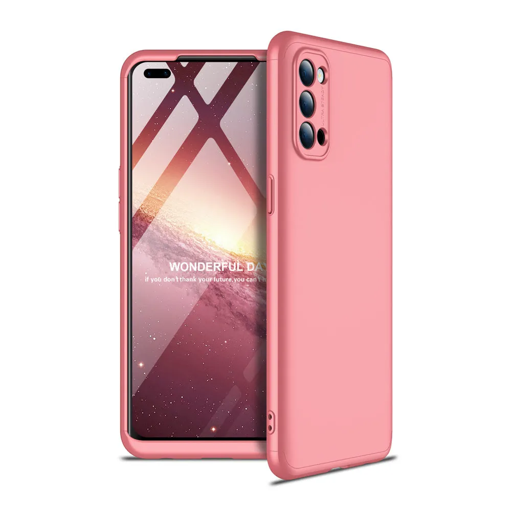 For OPPO Reno 4 /Reno 4 Pro International Edition Mobile Phone Cover 360 Degree Full Protection Phone Case Rose gold